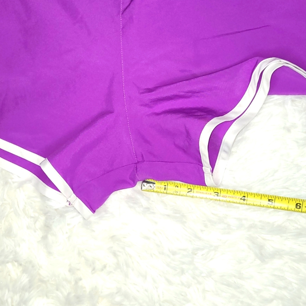 🏃♀️Under Armour womens purple & navy blue jogging running shorts with p - Picture 5 of 14